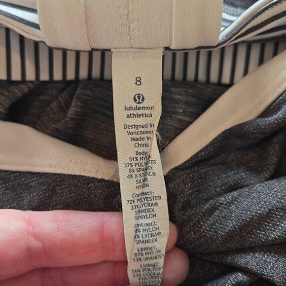 Lululemon Rest Less Tank - 8 Heathered Soot Light/Hyper Stripe Angel Wing - Picture 5 of 7